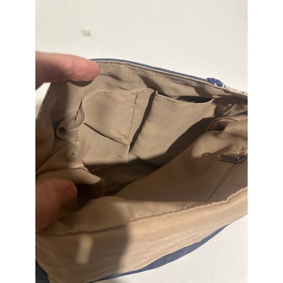 Sakroot Canvas Fold Over crossbody Hand bag clean blue& white W/owl & charms - Picture 9 of 16